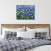 Texas Bluebonnets Field 2 Uitgerekte Canvas Print (Insitu (Slaapkamer))