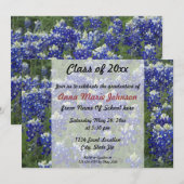 Texas Bluebonnets Field Photo Afstuderen Kaart (Voorkant / Achterkant)