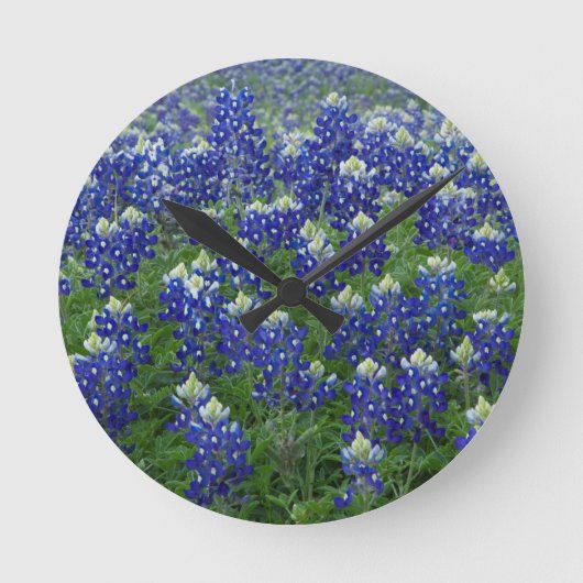 Texas Bluebonnets Field Photo Ronde Klok (Voorkant)