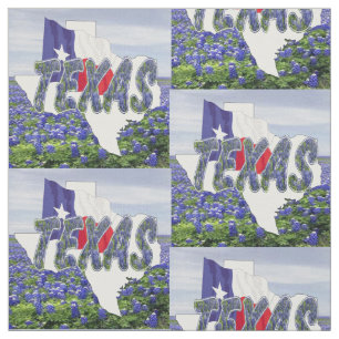 Texas Bluebonnets Flag and Landscape Fabric 4,5 in Stof