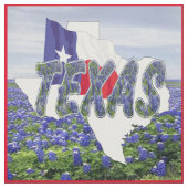 Texas Bluebonnets Flag and Landscape Fabric Stof (Swatch)