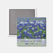 Texas Bluebonnets Flo Wedding Save the Date Magnet (Voorkant / Achterkant)