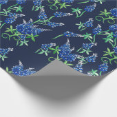 Texas Bluebonnets Floral Blue Cadeaupapier (Hoek)