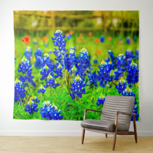 Texas Bluebonnets Hill Wandkleed
