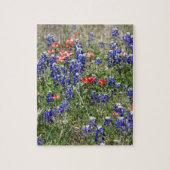 Texas Bluebonnets & Indian PaintBrusm Wildflower Legpuzzel (Verticaal)