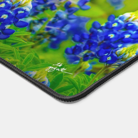 Texas Bluebonnets Indiase verfkwast naam Fine Art Bureaumat (Hoek)