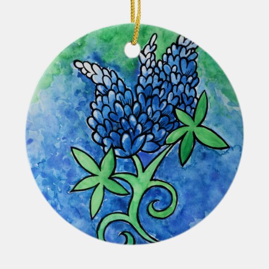 Texas Bluebonnets Keramisch Ornament (Voorkant)