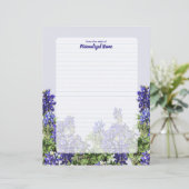 Texas Bluebonnets Lined Paper Sheet (Staand voorkant)