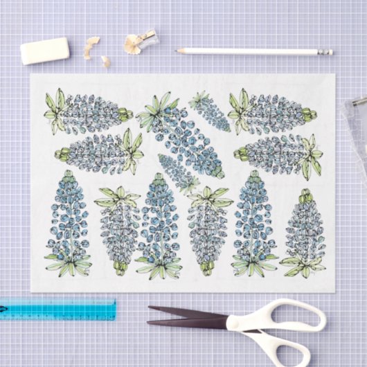 Texas Bluebonnets Lupines - Decoupage Tissue Paper Tissuepapier (Craft)