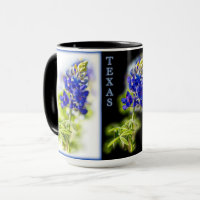 Texas Bluebonnets met zwarte Mok