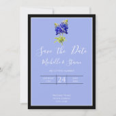 Texas Bluebonnets on Slate Blue Spring, Save Date Kaart (Voorkant)