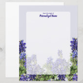 Texas Bluebonnets Ongevoerd Papieren Blad (Voorkant / Achterkant)