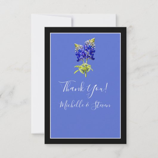 Texas Bluebonnets op Blue, Spring Wedding Bedankkaart (Voorkant)
