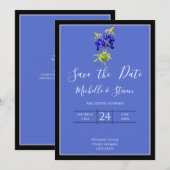 Texas Bluebonnets op Blue Spring Wedding Save Date Kaart (Voorkant / Achterkant)