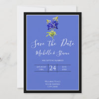 Texas Bluebonnets op Blue Spring Wedding Save Date