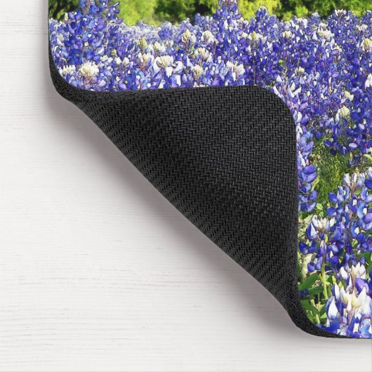 Texas Bluebonnets op Country Fence Art Muismat (Hoek)