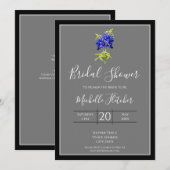 Texas Bluebonnets op Dark Grey, Spring, Bridal Kaart (Voorkant / Achterkant)