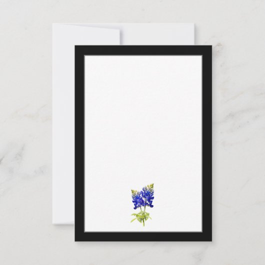 Texas Bluebonnets op Dark Grey, Spring Wedding Bedankkaart (Achterkant)