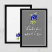 Texas Bluebonnets op Dark Grey, Spring Wedding Bedankkaart (Voorkant / Achterkant)