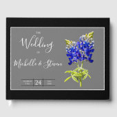 Texas Bluebonnets op Dark Grey, Spring Wedding Gastenboek (Voorkant)