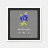 Texas Bluebonnets op Dark Grey, Spring Wedding Servet (Voorkant)
