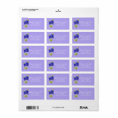 Texas Bluebonnets op Lavendel, Lente Bruiloft Etiket (Full Sheet)
