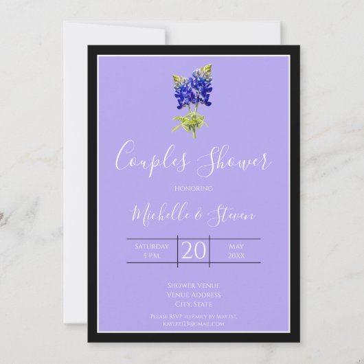 Texas Bluebonnets op Lavender, Spring, Couples Kaart (Voorkant)