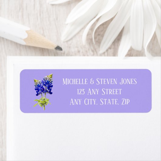 Texas Bluebonnets op Lavender, Spring Wedding Etiket (Insitu)