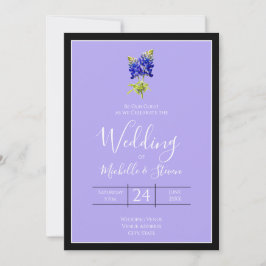 Texas Bluebonnets op Lavender, Spring Wedding Kaart