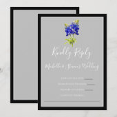Texas Bluebonnets op Light Grey, Spring RSVP Kaart (Voorkant / Achterkant)