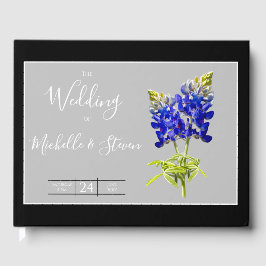 Texas Bluebonnets op Light Grey, Spring Wedding Gastenboek