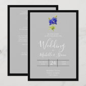 Texas Bluebonnets op Light Grey, Spring Wedding Kaart (Voorkant / Achterkant)