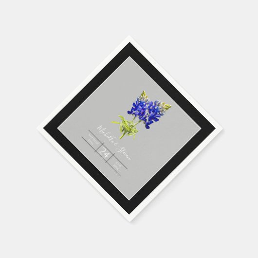 Texas Bluebonnets op Light Grey, Spring Wedding Servet (Hoek)