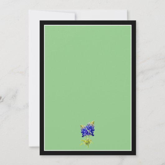 Texas Bluebonnets op Sage, Spring RSVP Kaart (Achterkant)