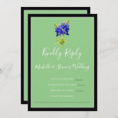 Texas Bluebonnets op Sage, Spring RSVP Kaart (Voorkant / Achterkant)