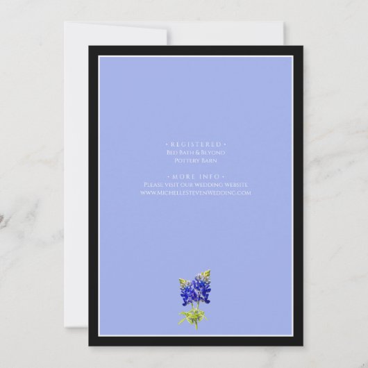 Texas Bluebonnets op Slate Blue, Spring, Bridal Kaart (Achterkant)