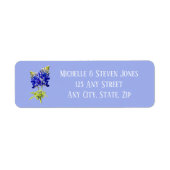 Texas Bluebonnets op Slate Blue, Spring Wedding Etiket (Voorkant)