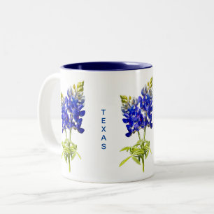Texas Bluebonnets op witte Mok met tweetone koffie