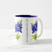 Texas Bluebonnets op witte Mok met tweetone koffie (Voorkant rechts)