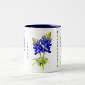 Texas Bluebonnets op witte Mok met tweetone koffie (Center)