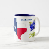 Texas Bluebonnets op witte Mok met tweetone koffie (Voorkant rechts)