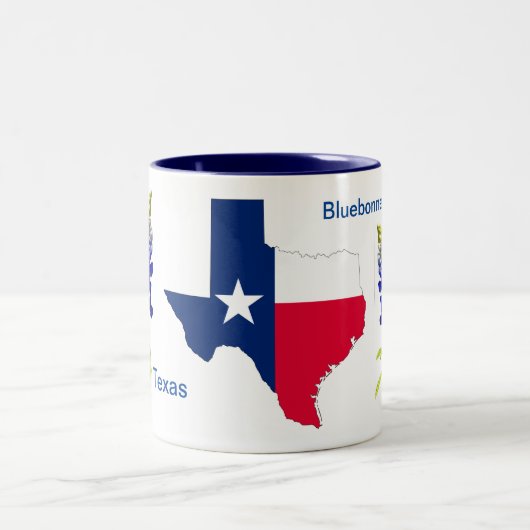 Texas Bluebonnets op witte Mok met tweetone koffie (Center)
