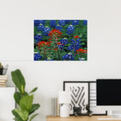 Texas Bluebonnets & Paintborstel Flowers Art Print (Thuiskantoor)