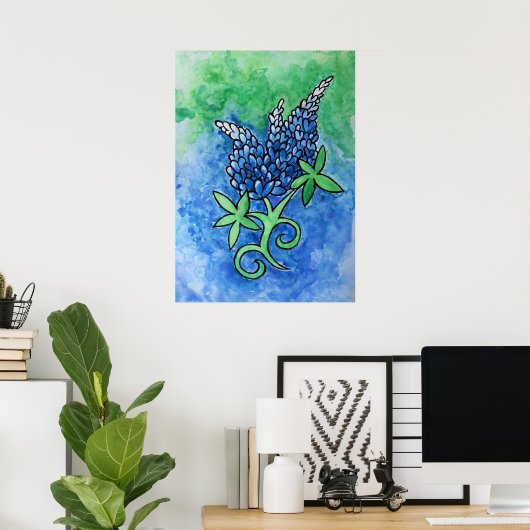 Texas Bluebonnets Poster (Thuiskantoor)