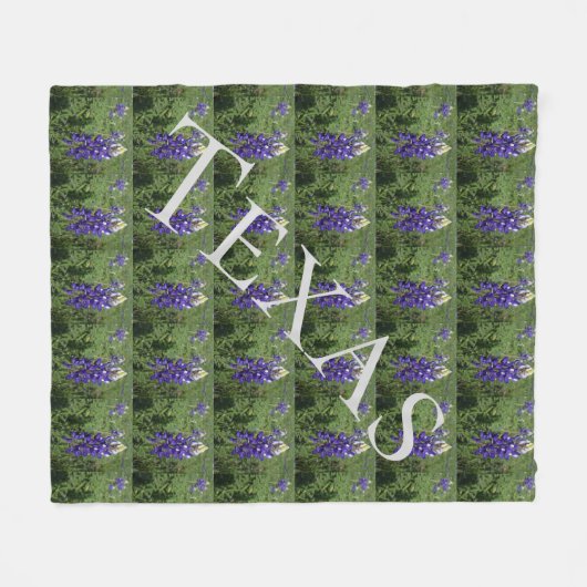 Texas Bluebonnets "Quilt" Fleece Deken (Voorkant (Horizontaal))
