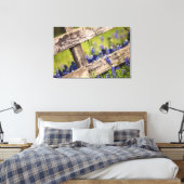 Texas Bluebonnets rond een landhek Canvas Afdruk (Insitu (Slaapkamer))