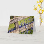 Texas Bluebonnets rond een Omheining van het Land Kaart (Gele Bloem)