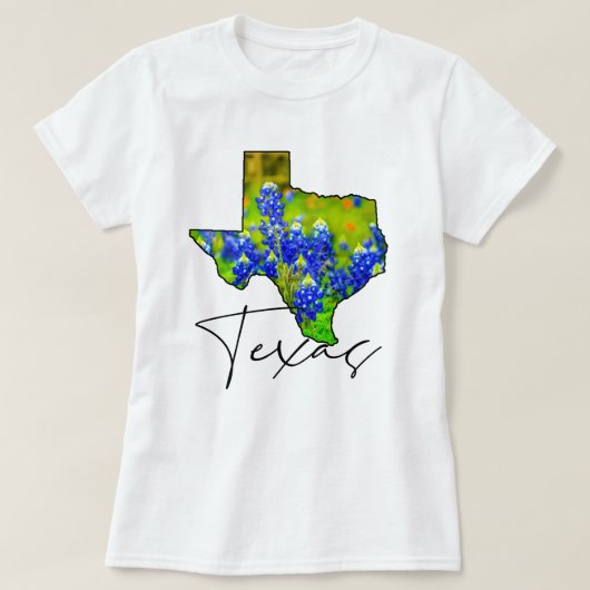 Texas Bluebonnets Staat Texas Fijne Kunst T-shirt (Design voorkant)
