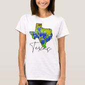 Texas Bluebonnets Staat Texas Fijne Kunst T-shirt (Voorkant)