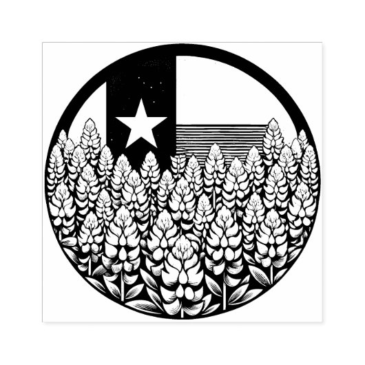 Texas Bluebonnets State Flag Texan Pride Rubberstempel (Afrduk)